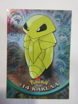 KAKUNA #14 TOPPS TV ANIMATION ED POKEMON BLUE LOGO CARD FOIL NM- 14 - Image 1