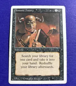 Demonic Tutor Revised Edition HP MTG Heavily Played See - Image 1