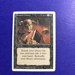 Demonic Tutor Revised Edition HP MTG Heavily Played See - Image 2