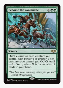 Become the Avalanche | MTG TDC | Green Sorcery Draw EDH Commander Rare | NM - Image 1