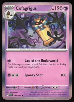Cofagrigus 083/191 Rare Surging Sparks Pokemon Holo Near Mint - Image 1