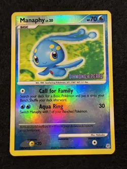 Pokemon Manaphy Reverse Holo Stamped Promo 9/130 Diamond and Pearl in MP+ - Image 1