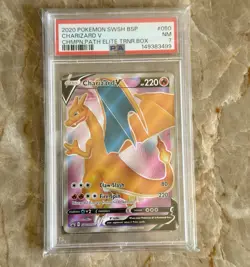 2020 POKEMON SWSH BLACK STAR PROMO CHARIZARD V CHAMPIONS PATH ETB #050 NM PSA 7 - Image 1