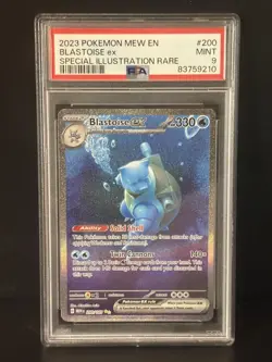 2023 Pokemon 151 MEW EN 200/165 Blastoise ex Special Illustration Rare PSA 9 - Image 1