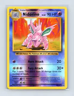 Nidorino 44/108 Uncommon Evolutions Pokemon Reverse Holo Lightly Played - Image 1