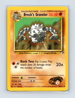 Brock's Graveler 40/132 Uncommon Gym Heroes Pokemon Unlimited Lightly Played - Image 1