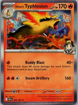 Ethan's Typhlosion 034/182 Rare Destined Rivals Pokemon Holo Near Mint - Image 1