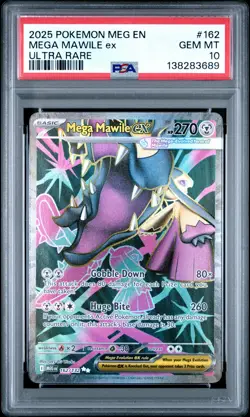 2025 POKEMON MEG EN-MEGA EVOLUTION ULTRA RARE #162 MEGA MAWILE EX PSA 10 - Image 1