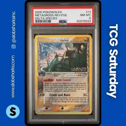2005 POKEMON EX DELTA SPECIES #11/113 METAGROSS REVERSE HOLO STAMPED PSA 8 - Image 1