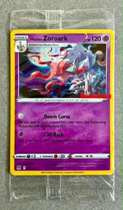 Pokemon Sealed Hisuian Zoroark 076/196 GameStop Stamp Promo Rare Low Pop New - Image 1