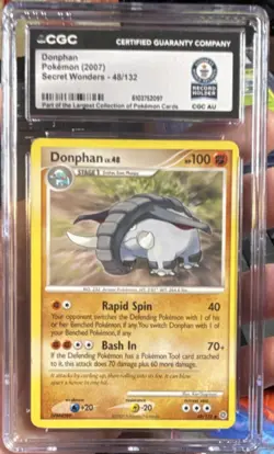 Donphan Pokemon Secret Wonders 48/132 Rare CGC World Record 1 of 1 2007 - Image 1