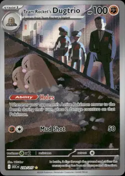 Team Rocket's Dugtrio 239/217 Illustration Rare Ascended Heroes Pokemon NM - Image 1