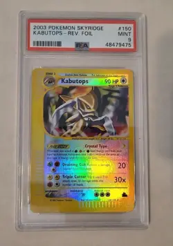 PSA 9 MINT Crystal Kabutops REVERSE HOLO RARE 2003 Pokemon Skyridge 150/144 WOTC - Image 1