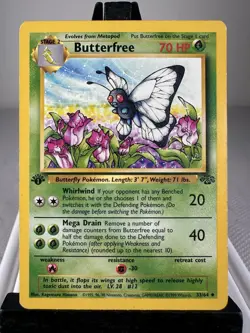 Pokemon TCG Butterfree Jungle 33/64 1st Edition Uncommon MP - Image 1