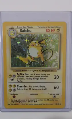 Pokemon TCG Raichu Base Set 14/102 Holo 1999-2000 Wizards Base Set Copyright... - Image 1