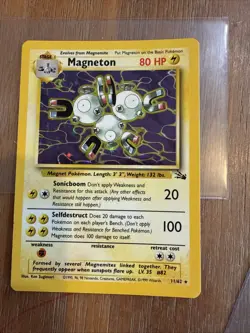 1999 Pokemon Fossil 11/62 Magneton Rare Unlimited Holo - Image 1