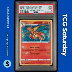 2022 POKEMON SWSH BS PROMO P.C. U.K. #SWSH075 SPECIAL DELIVERY CHARIZARD PSA 9 - Image 1