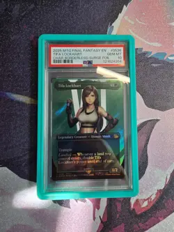 2025 MTG FINAL FANTASY CHARACTER BORDERLESS-SURGE FOIL TIFA LOCKHART PSA 10 - Image 1