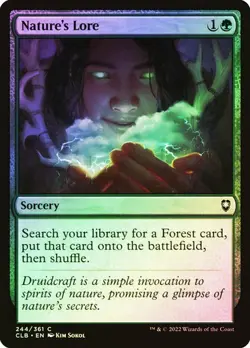 NM Foil Nature's Lore, MTG, Baldur's Gate, Magic the Gathering, 244 - Image 1