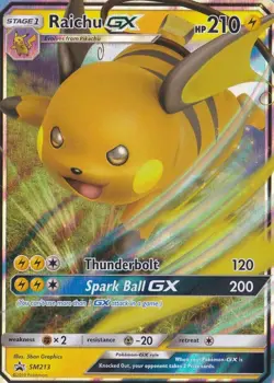 2019 Pokemon Hidden Fates RAICHU GX SM213 FA Full Art Promo Lightning Energy - Image 1