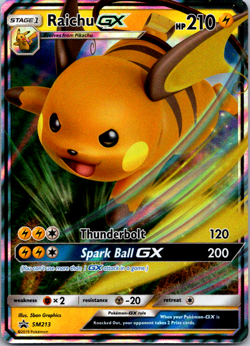 Raichu GX - Pokemon TCG Black Star Promo SM213 - Ultra Rare - Near Mint NM - Image 1