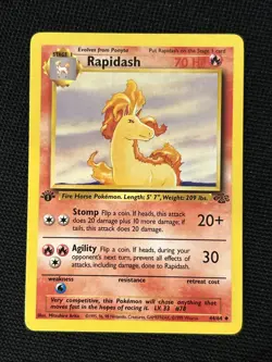 Pokemon Rapidash 44/64 (1st Edition) Jungle *Near Mint* Never Played Card - Image 1