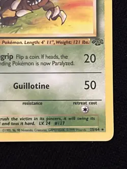 Pokemon Pinsir 25/64 (1st Edition) Jungle *Near Mint* Never Played Card - Image 5