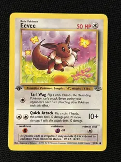 Pokemon Eevee 51/64 (1st Edition) *Near Mint* Jungle ‘Never Played Card’ - Image 1
