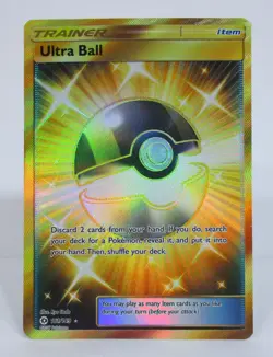 Ultra Ball Pokemon TCG Card Sun & Moon 161/149 SECRET RARE NM - Image 1