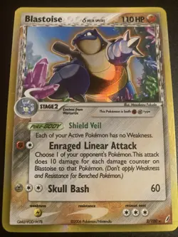 Pokemon TCG Blastoise Delta Holo Rare Card Crystal Guardians 2/100 NEAR MINT - Image 1