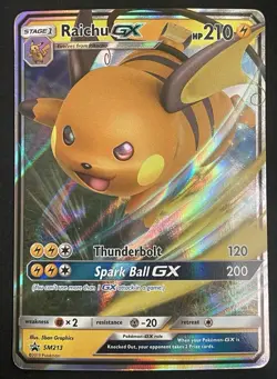 Pokemon TCG Raichu GX SM213 (NM) - Image 1