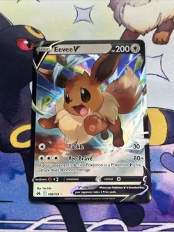Pokemon TCG Eevee v Ultra Rare Colorless Holo Crown Zenith Card #108/159 - Image 3