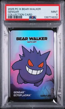 2025 POKEMON CENTER X BEAR WALKER COLLECTION CARDS GENGAR 0269/1250 PSA 9 - Image 1