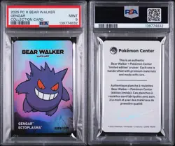 2025 POKEMON CENTER X BEAR WALKER COLLECTION CARDS GENGAR 0269/1250 PSA 9 - Image 3