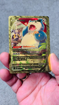 Snorlax HP150 Unfazed Fat Rare Gold Accent Foil Fan Art Cards - Image 2