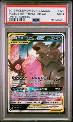 2019 Pokemon Unified Minds Mega Sableye Tyranitar GX 126/236 PSA 9 Mint Pokemon - Image 2