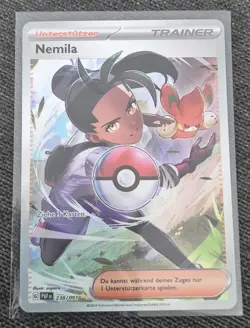 Pokemon Paldeas Schicksale Nemila 238/091 Deutsch Trainer Unterstutzer Karte - Image 1