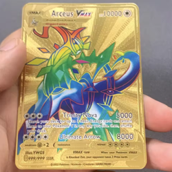 Metal Gold Card- Pokemon 10000point Metal Cards TCG Arceus VMAX Gifts For Kids - Image 1