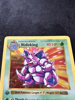 Pokemon Card Nidoking Holo 11/102 1st Edition Shadowless Base Set LP - Image 2