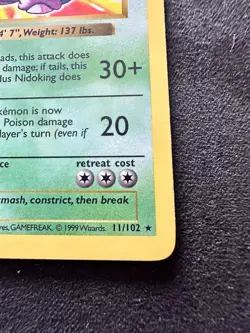 Pokemon Card Nidoking Holo 11/102 1st Edition Shadowless Base Set LP - Image 3