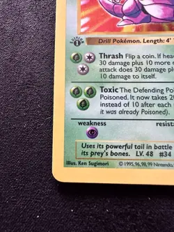 Pokemon Card Nidoking Holo 11/102 1st Edition Shadowless Base Set LP - Image 4