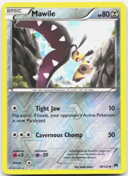 Mawile 78/122 Uncommon BREAKpoint Pokemon Reverse Holo Near Mint - Image 1