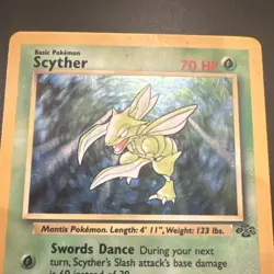 Pokemon Scyther 10/64 Jungle Holo Rare Unlimited 70 HP Basic Card - Image 2
