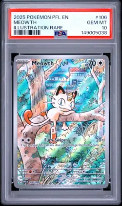 Pokemon Meowth Phantasmal Flames Illustration Rare #106 PSA 10 Gem Mint - Image 3