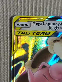 Mega Lopunny & Jigglypuff GX 165/236 SM Cosmic Eclipse Tag Team Holo Pokemon TCG - Image 3