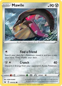 Mawile 129/202 Common Pokemon SWSH01: Sword & Shield Base Set NM - Image 1