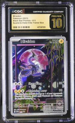 CGC 10 PRISTINE Miraidon 013 Scarlet & Violet Black Star Promo Holo Pokemon - Image 1