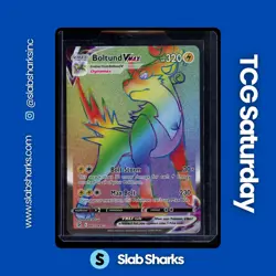 2021 POKEMON SWSH FUSION STRIKE #267/264 BOLTUND VMAX RAINBOW SECRET RARE - Image 1