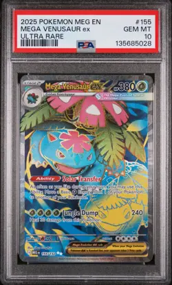 2025 Pokemon Meg En-Mega Evolution #155 Mega Venusaur Ex Ultra Rare PSA 10 - Image 1