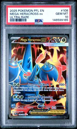 Pokemon Mega Heracross Full Art EX Phantasmal Flames #108 PSA 10 GEM MINT - Image 1